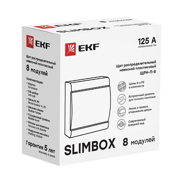 Щит распределительный ЩРН-П-8 "SlimBox" белая дверца IP41 EKF 
