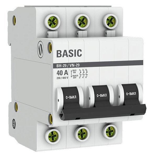 Выключатель нагрузки ВН-29 3P 40А BASIC