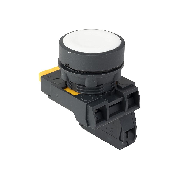 Кнопка SB-21 плоская без фиксации 1NO белая IP65 EKF