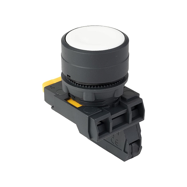 Кнопка SB-31 плоская с фиксацией 1NO белая IP65 EKF