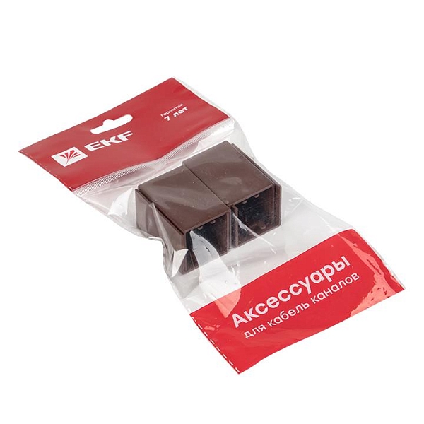 Соединитель (25x25) (4 шт) темное дерево EKF-Plast 