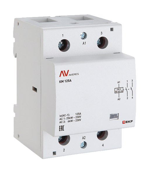 Контактор модульный КМ 40А 4NC 230В АС (3 мод.) AVERES EKF