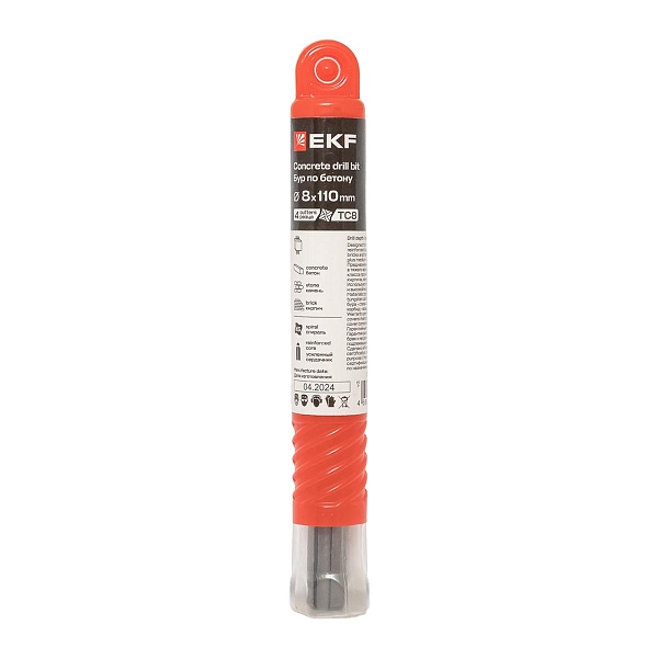 Бур по бетону SDS-plus 8x110 мм (4 резца) EKF Professional