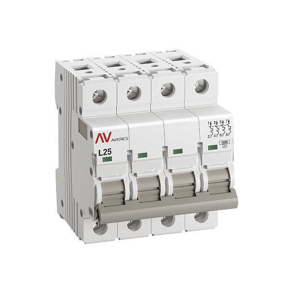 Выключатель автоматический AV-10 4P 25A (L) 10kA EKF AVERES