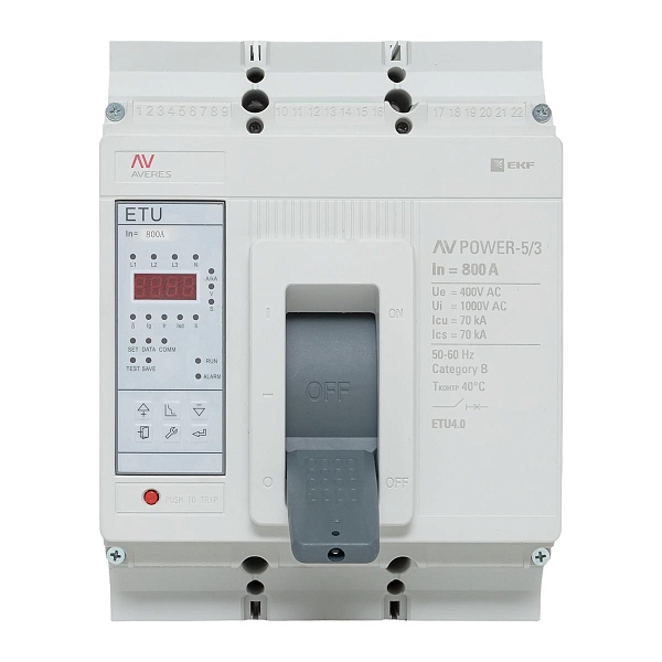Выключатель автоматический в литом корпусе AV-POWER-5/3 800А 70кА ETU4.0 EKF