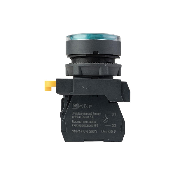 Кнопка SB-27 плоская без фиксации c подсветкой 220V AC 1NC зеленая IP65 EKF