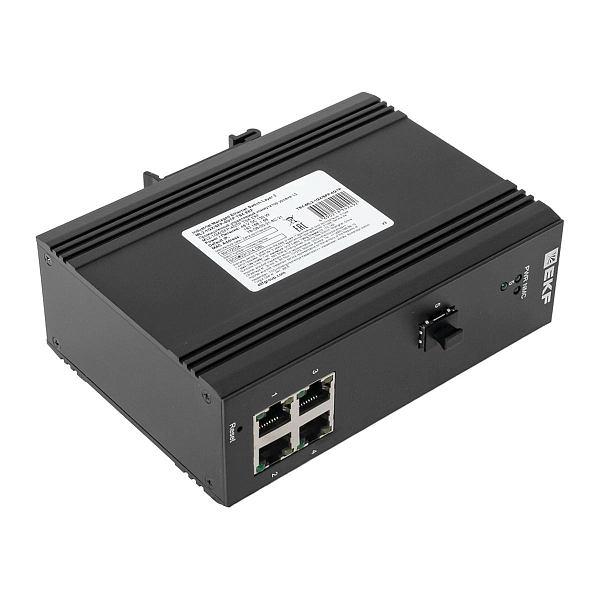 Промышленный управляемый коммутатор уровня L2 ML2-1GX/SFP-4GTP, 1 порт 1000Base-X SFP, 4 порта 10/100/1000Base-T(X) RJ45 c PoE, монтаж на динрейку TSX EKF