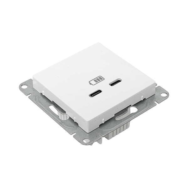 Механизм розетки USB-C - 2шт, белый Эпика EKF