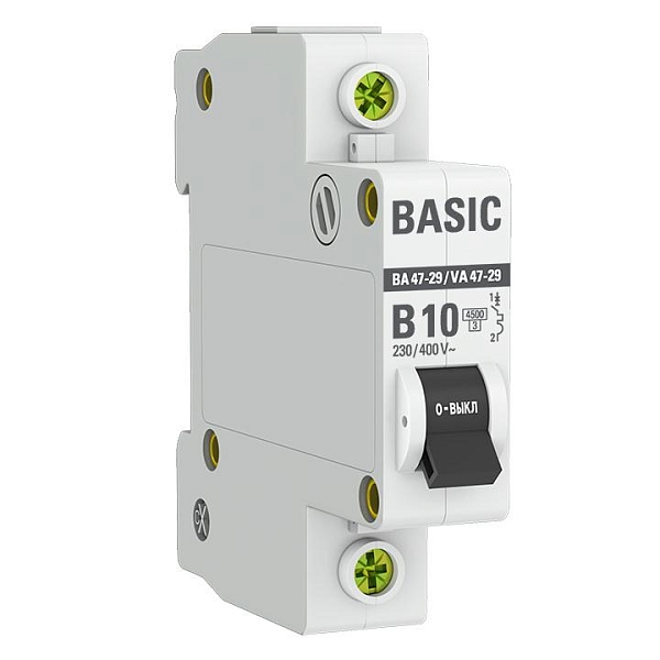 Автоматический выключатель ВА 47-29 1P 10А (B) 4,5кА BASIC