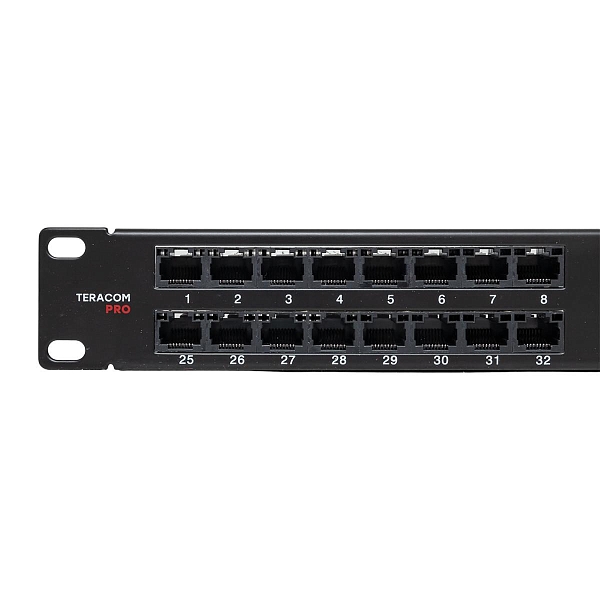 Патч-панель высокой плотности TERACOM PRO 19'' Cat.5E 1U неэкранированная UTP 48 портов RJ-45 Dual IDC с органайзером