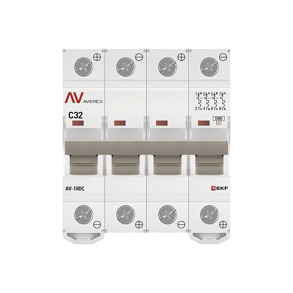 Выключатель автоматический AV-10 DC 4P 32A (C) 10kA EKF AVERES