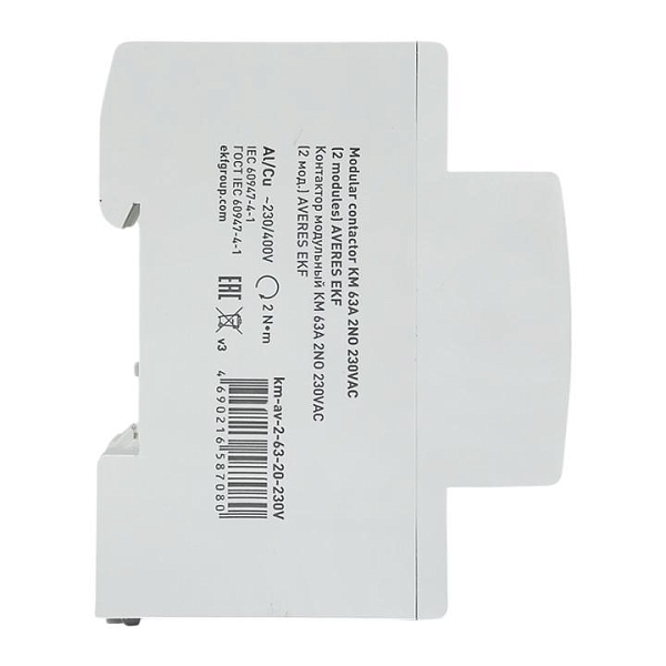 Контактор модульный КМ 63А 2NO 230В АС (2 мод.) AVERES EKF