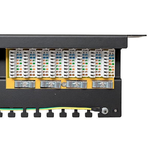 Патч-панель TERACOM CS 19'' Cat.6 1U полный экран STP 24 порта RJ-45 Dual IDC с органайзером
