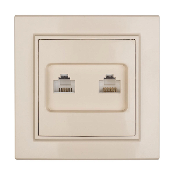 Розетка RJ-45+Phone СП бежевый Минск EKF