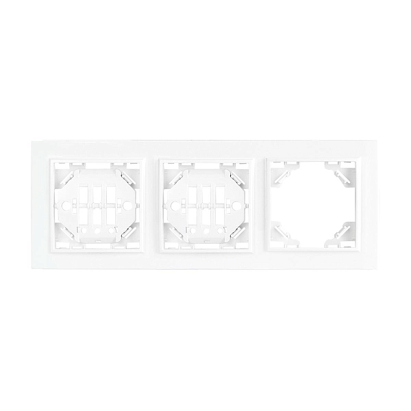 Минск Рамка 3-местная горизонтальная белая EKF