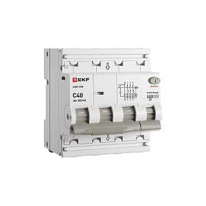 Автоматический выключатель дифференциального тока АВДТ-63N 3P+N 40А характеристика C 300мА тип AC электронный 6кА PROXIMA EKF