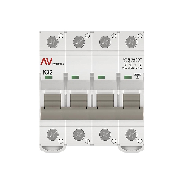 Выключатель автоматический AV-10 DC 4P 32A (K) 10kA EKF AVERES