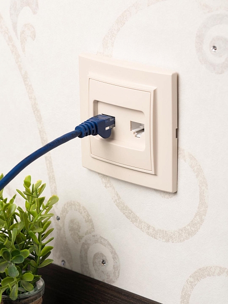 Розетка RJ-45+Phone СП бежевый Минск EKF