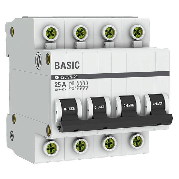 Выключатель нагрузки ВН-29 4P 25А BASIC