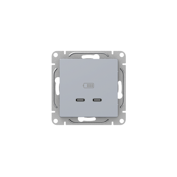Механизм розетки USB-C - 2шт, алюминий Эпика EKF