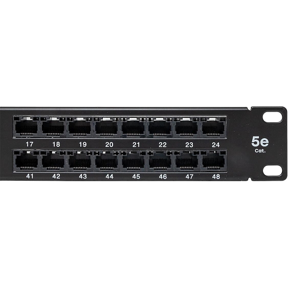 Патч-панель высокой плотности TERACOM PRO 19'' Cat.5E 1U неэкранированная UTP 48 портов RJ-45 Dual IDC с органайзером