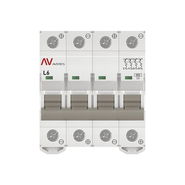 Выключатель автоматический AV-6 DC 4P 6A (L) 6kA EKF AVERES
