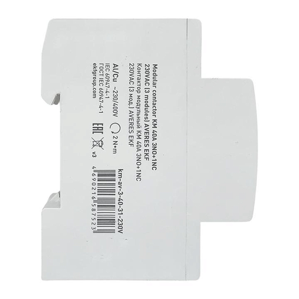 Контактор модульный КМ 40А 3NO+1NC 230В АС (3 мод.) AVERES EKF