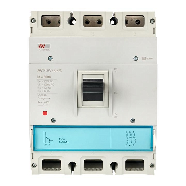 Выключатель автоматический в литом корпусе AV-POWER-4/3 800А 35кА TR EKF