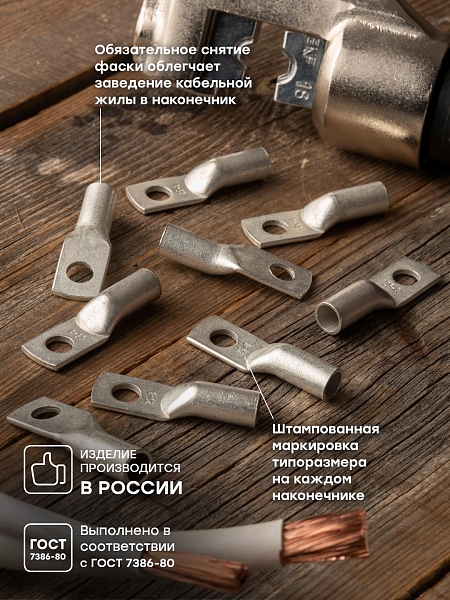 Наконечник медный луженый ТМЛ 25-8-7 EKF PROxima