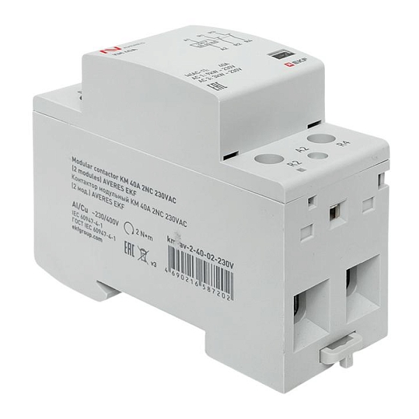 Контактор модульный КМ 40А 2NC 230В АС (2 мод.) AVERES EKF