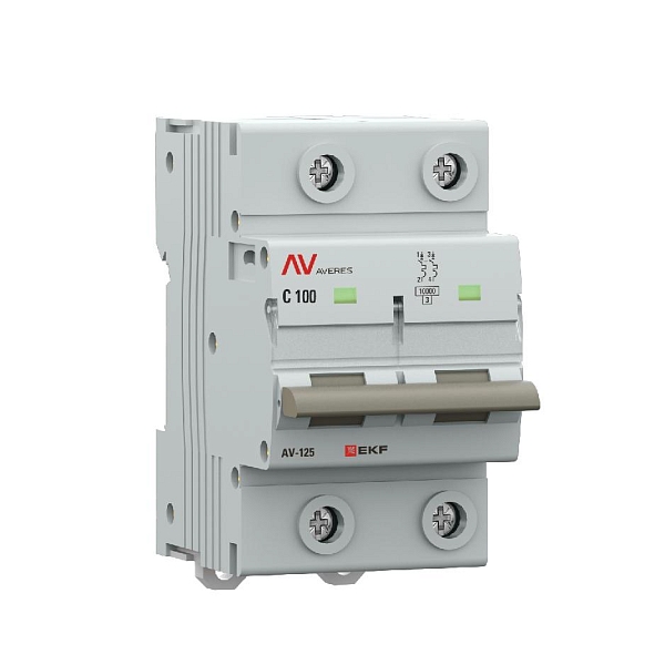 Выключатель автоматический AV-125 2P 100A (C) 10kA EKF AVERES