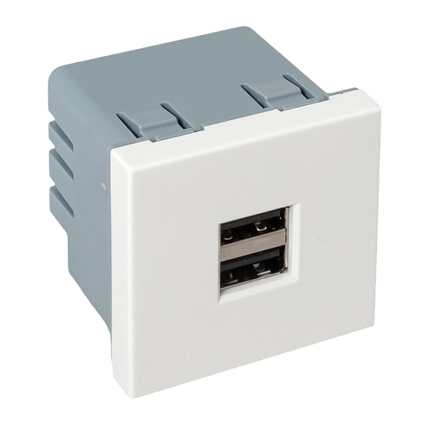 Розетка USB A+A, 2.1А, 2 гнезда, без индикатора EKF
