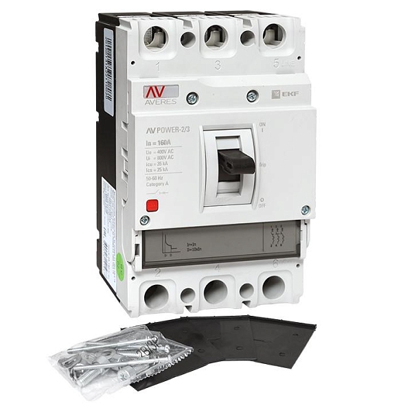 Выключатель автоматический в литом корпусе AV-POWER-2/3 160А 35кА TR EKF
