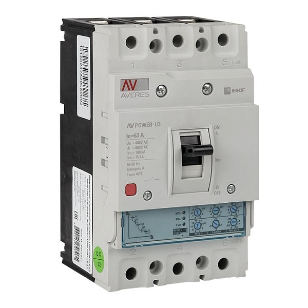 Выключатель автоматический в литом корпусе AV-POWER-1/3 63А 100кА ETU2.0 EKF