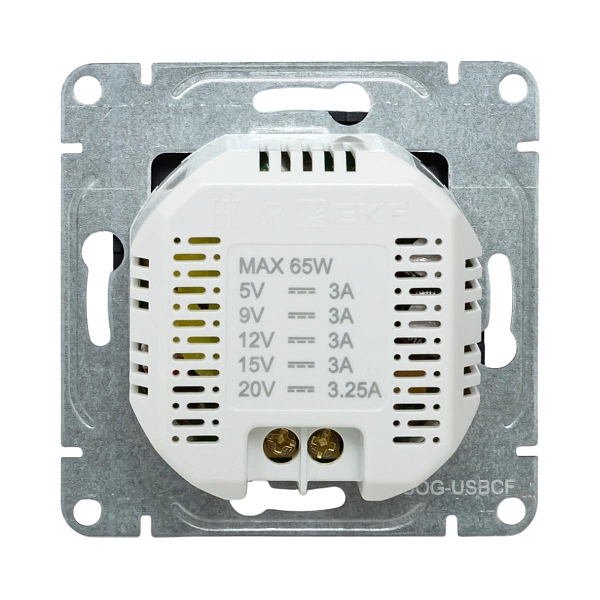 Механизм розетки USB-С, быстрая, графит Эпика EKF