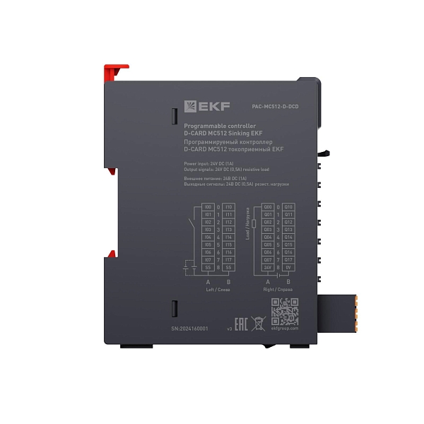 Программируемый логический контроллер (ПЛК) MC512 токоприемный D-CARD EKF