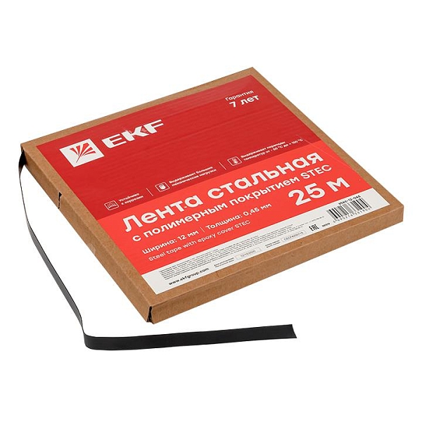Лента стальная с полимерным покрытием STEC 12x0,45 (25м.) EKF PROxima