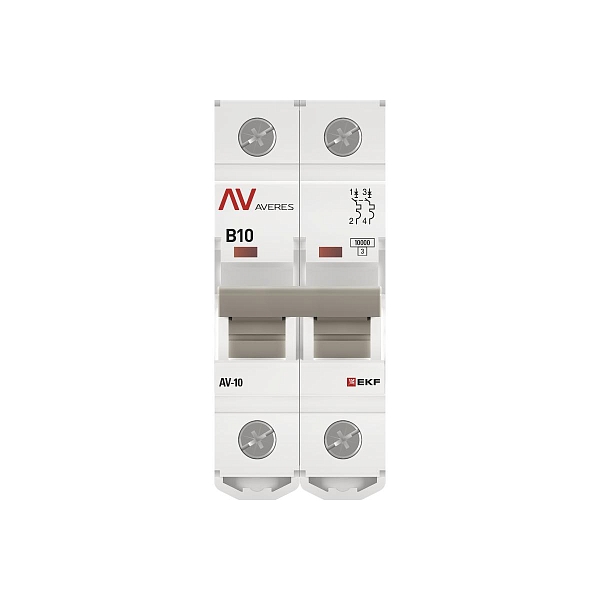 Выключатель автоматический AV-10 2P 10A (B) 10kA EKF AVERES