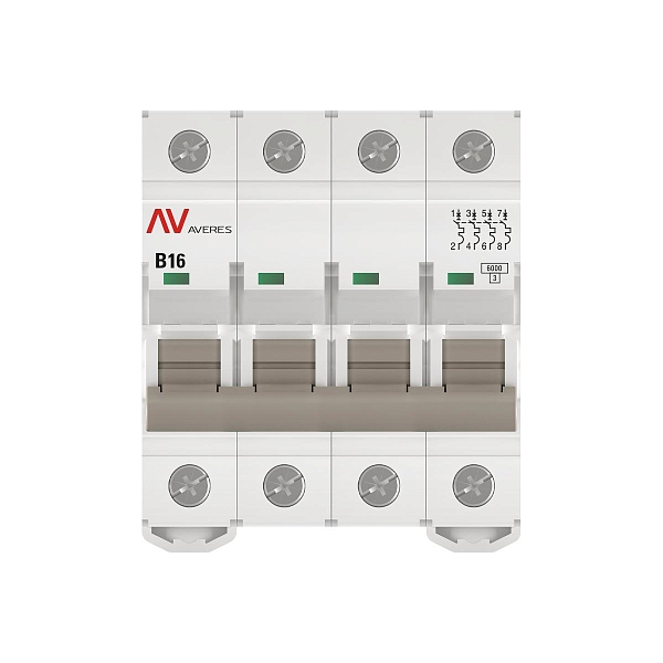 Выключатель автоматический AV-6 4P 16A (B) 6kA EKF AVERES