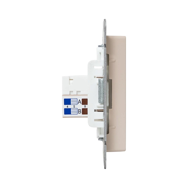 Механизм розетки RJ45 - 2шт, (cat5), кремовый Эпика EKF