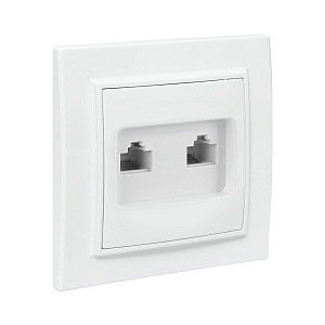 Розетка RJ-45 2-местная СП Минск белая EKF