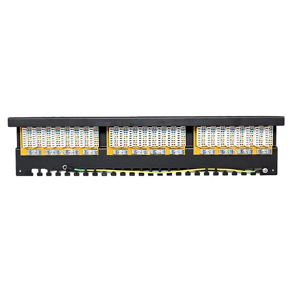 Патч-панель TERACOM PRO 19'' Cat.5E 1U полный экран STP 24 порта RJ-45 Dual IDC с органайзером