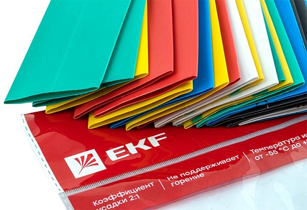 Термоусаживаемая трубка ТУТ нг 30/15 набор:7 цветов по 3шт. 100мм. EKF PROxima