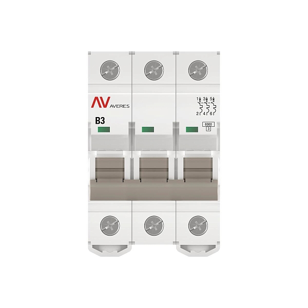 Выключатель автоматический AV-6 3P 3A (B) 6kA EKF AVERES