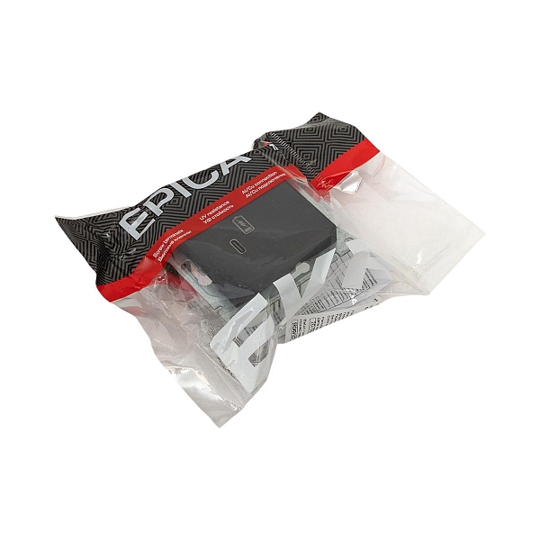 Механизм розетки USB-С, быстрая, чёрная Эпика EKF
