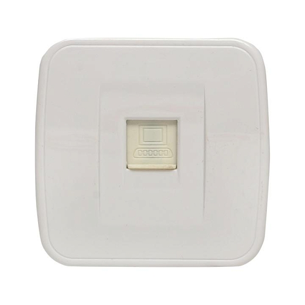 Минск Розетка RJ-45 1-местная, ОП 1А, 120В, белая EKF